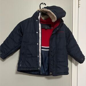 London Fog Navy and Red Kids Puffer Jacket